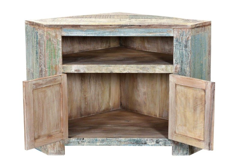 Offen und Türen TV-Eckschrank - Shabby-Chic Fernsehschränke - shabby