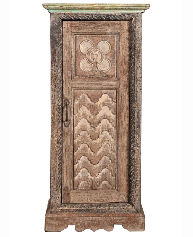 Schöne farbige Nachtschrank von recyceltem Teakholz - Shabby-Chic