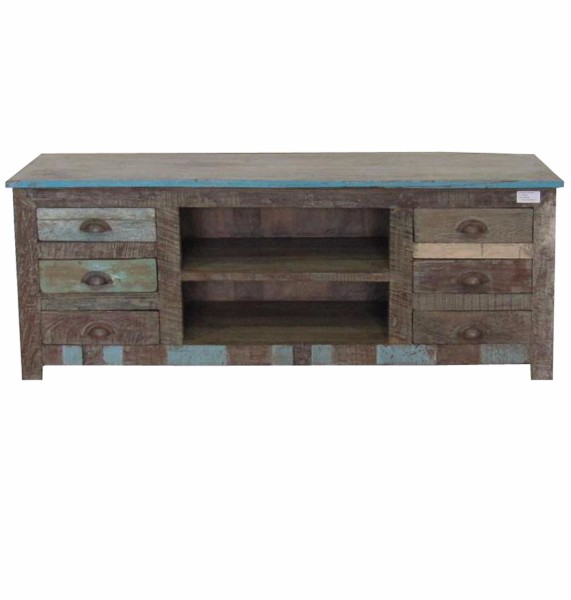 Große TV Möbel in Recycling-Holz, Belgien shabby chic - Shabby-Chic