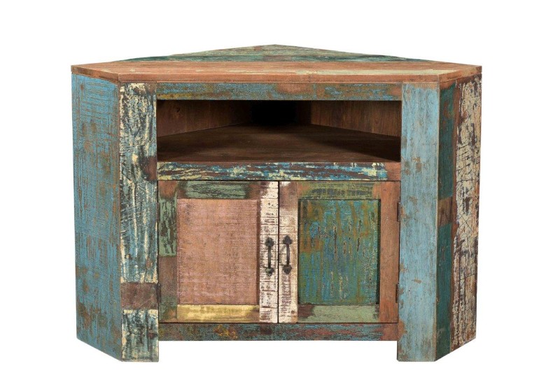 Offen und Türen TV-Eckschrank - Shabby-Chic Fernsehschränke - shabby